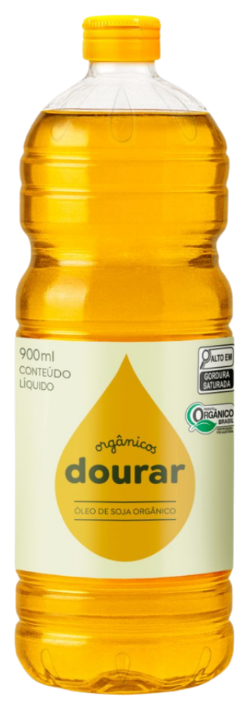 Garrafa de 900 ml de óleo de soja orgânico Dourar